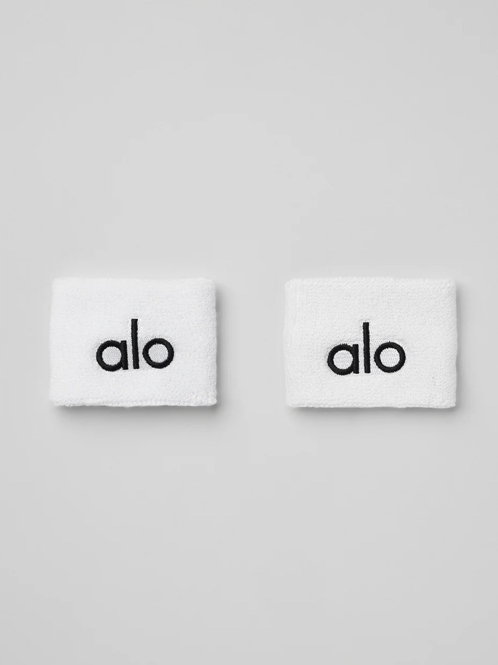 Alo Yoga Glow Sweatband Wristbands White Set of 2